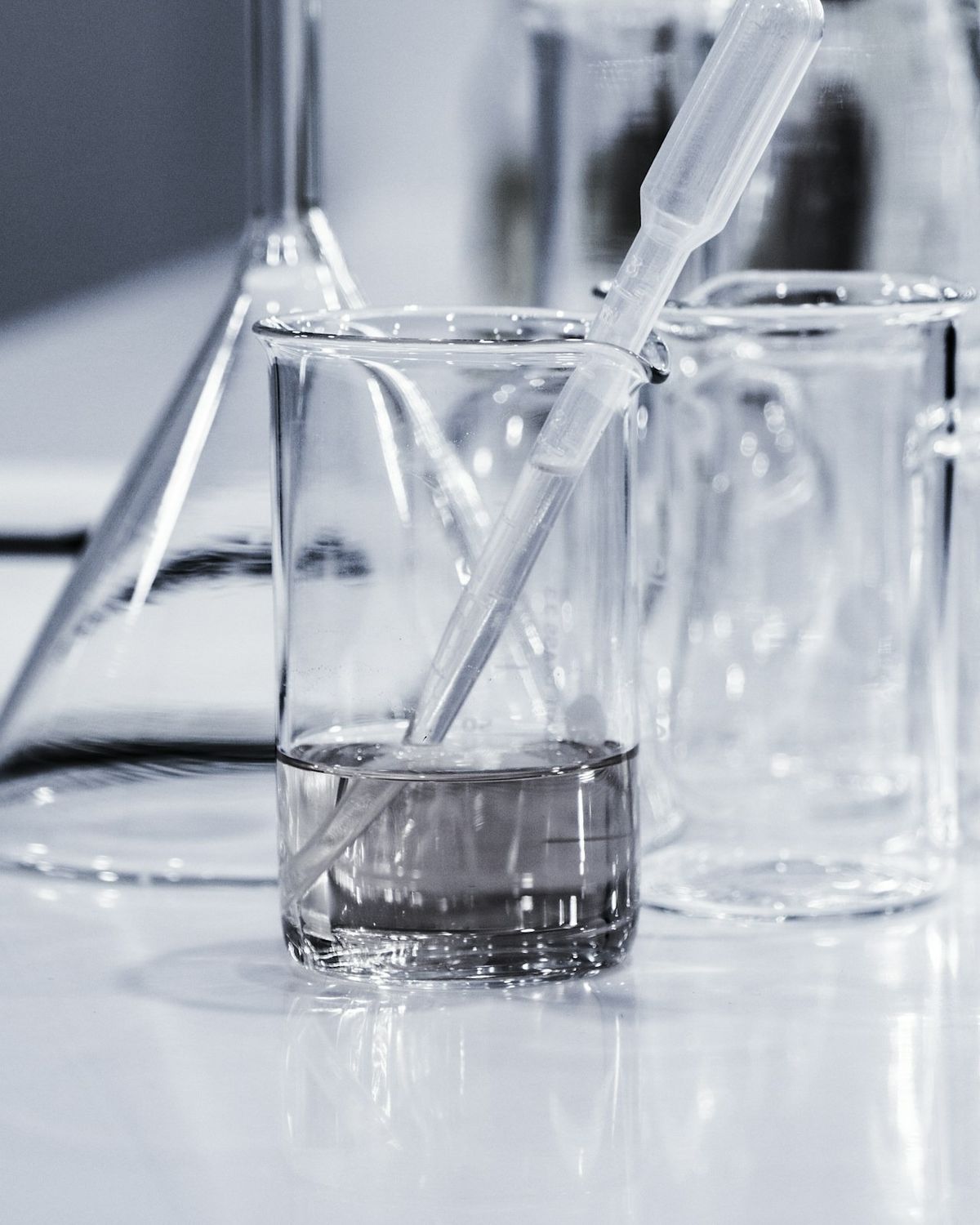Material de vidrio de laboratorio para pruebas químicas